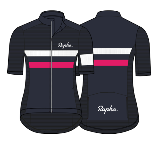 Maillot Ligero Rapha Brebet Mujer Dark Navy/High-Vis Pink/White