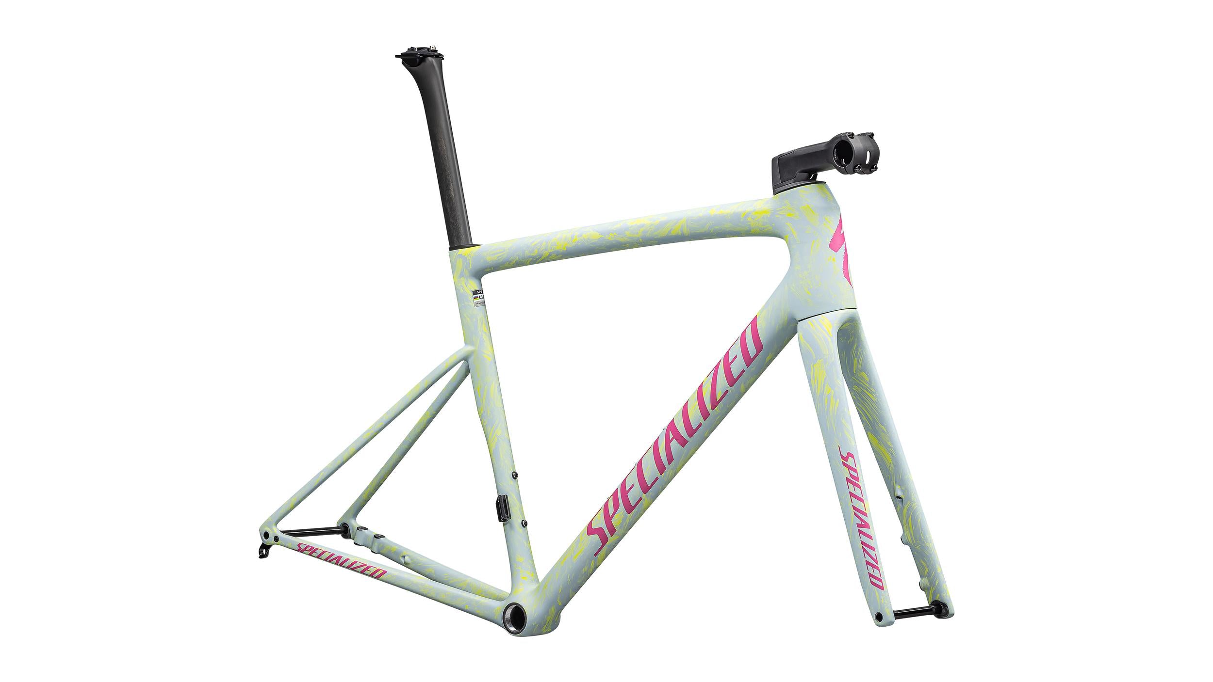 Tarmac SL8 Cuadro Carretera Specialized 2025 Satin Ion Metallic/Sea Foam Strata/Rebel Pink